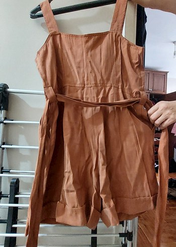 Bej Kemerli Kadın Tulum - Görsel 3