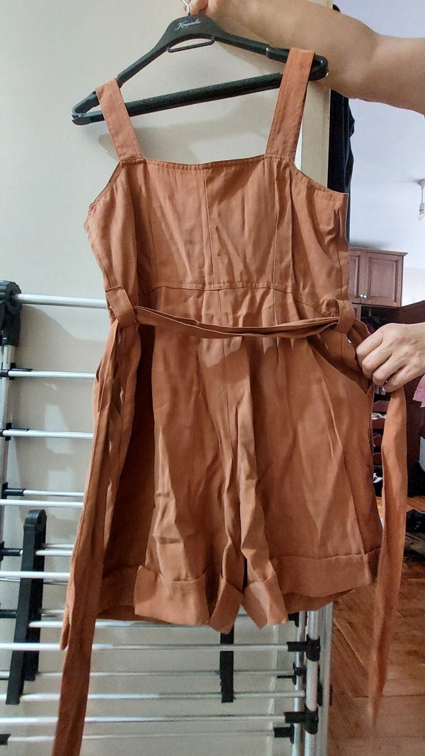 Bej Kemerli Kadın Tulum - Görsel 3