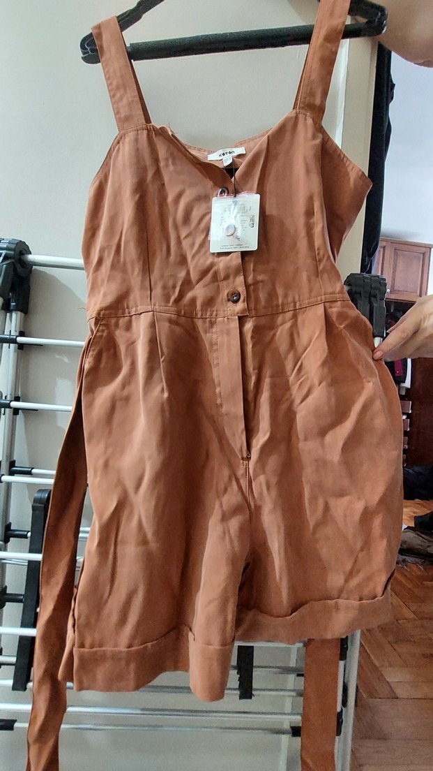 Bej Kemerli Kadın Tulum - Görsel 2