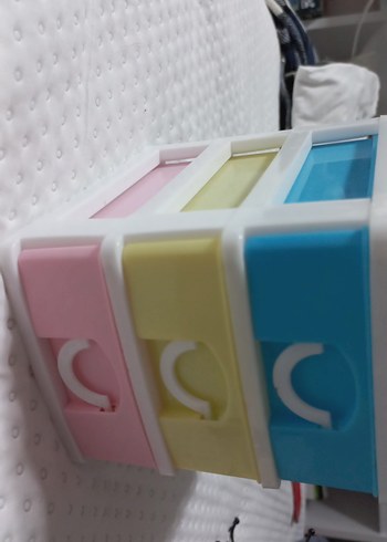  Beden Pastel Renkli Çok Bölmeli Mini Dolap Organizer