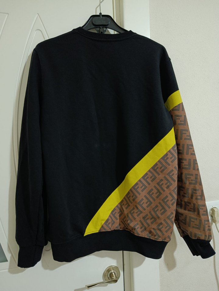 Siyah Desenli Erkek Sweatshirt - Görsel 2