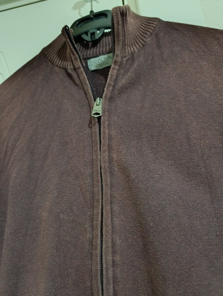 Kahverengi Süet Fermuarlı Erkek Kazak - Görsel 2