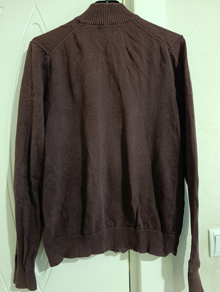 Kahverengi Süet Fermuarlı Erkek Kazak - Görsel 3