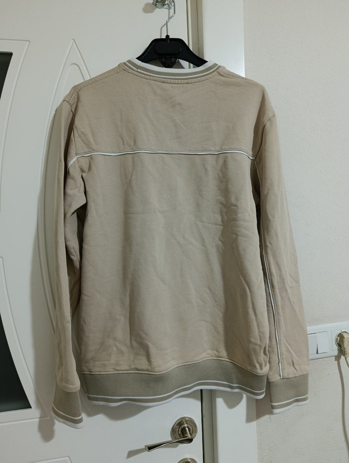 Bej Pamuklu Erkek Sweatshirt - Görsel 3