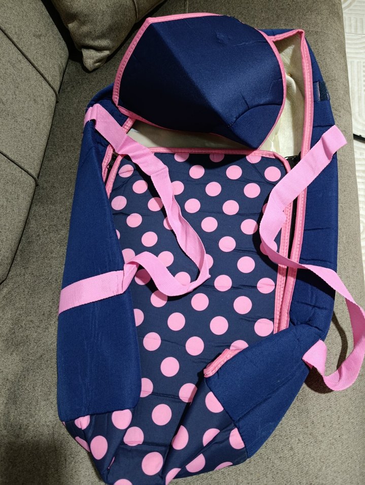 Puantiyeli Pembe Bebek Taşıma Çantası - Görsel 2