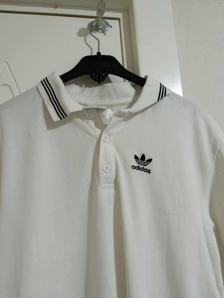 Adidas Beyaz Kısa Kollu Polo Tişört - Görsel 2