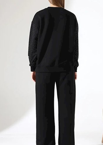 Kadın Siyah Örme Rahat Takım - Görsel 2
