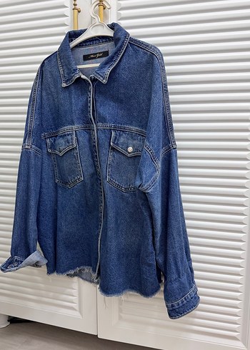 Kadın Mavi Düğmeli Denim Ceket - Görsel 4