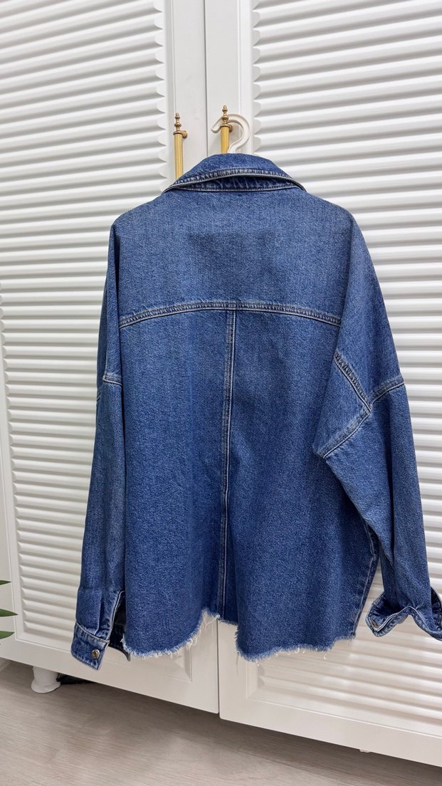 Kadın Mavi Düğmeli Denim Ceket - Görsel 5