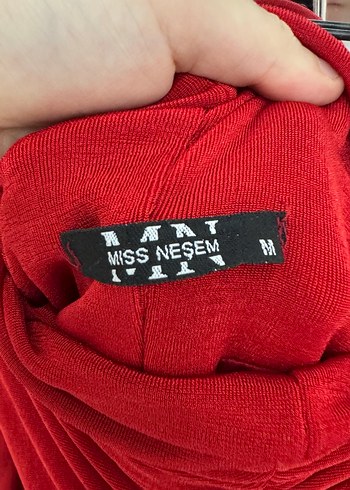 Kırmızı Drapeli Uzun V Yaka Kadın Elbise - Görsel 5