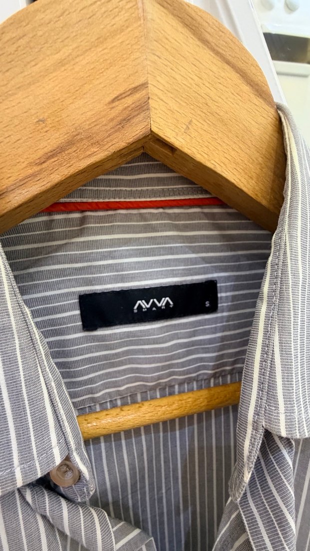 Gri Çizgili Erkek Keten Gömlek - Görsel 3