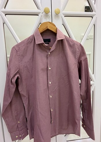 Bordo Erkek Keten Regular Fit Gömlek - Görsel 6