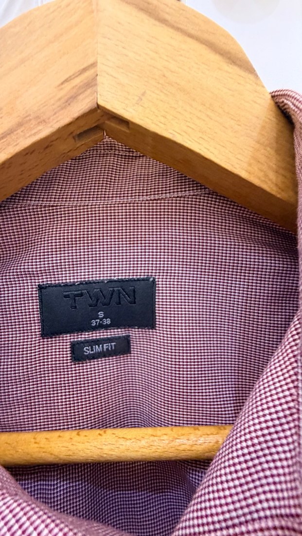 Bordo Erkek Keten Regular Fit Gömlek - Görsel 3