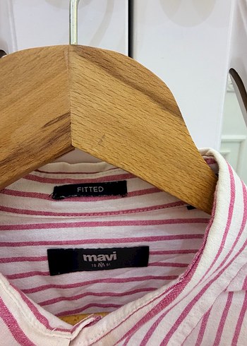 Bordo Çizgili Pamuklu Erkek Gömlek - Görsel 3