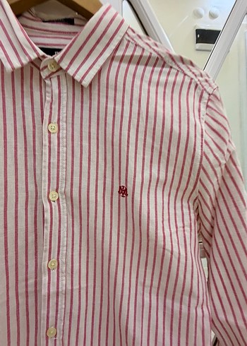 Bordo Çizgili Pamuklu Erkek Gömlek - Görsel 2