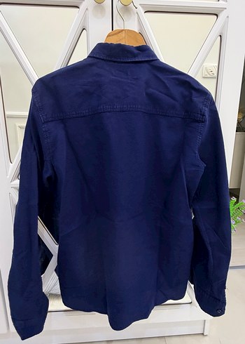 Erkek Koyu Mavi Keten Uzun Kollu Gömlek - Görsel 5