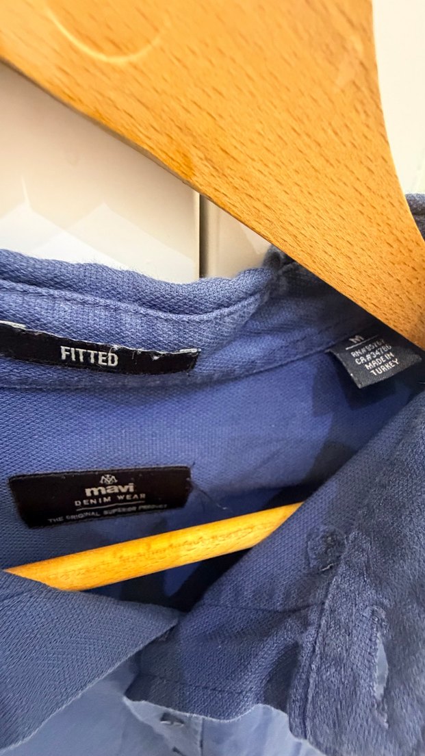 Lacivert Erkek Keten Gömlek Uzun Kollu - Görsel 2