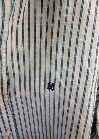 Erkek Gri Çizgili Keten Uzun Kollu Gömlek - Görsel 3