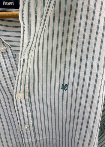 Erkek Gri Çizgili Keten Uzun Kollu Gömlek - Görsel 6