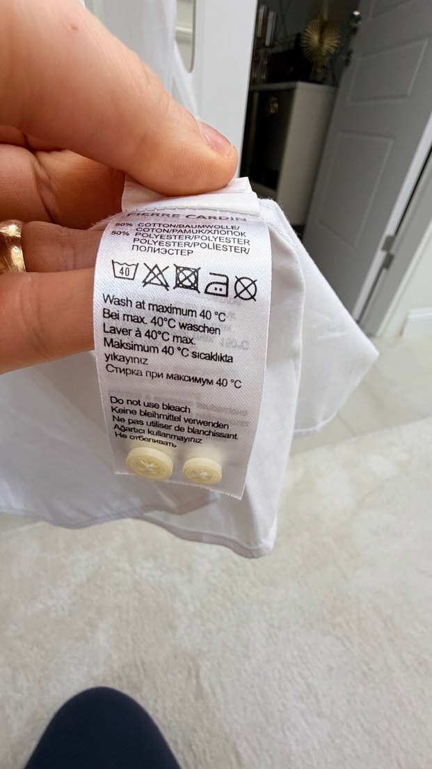 Beyaz Düğmeli Klasik Erkek  Gömlek - Görsel 4