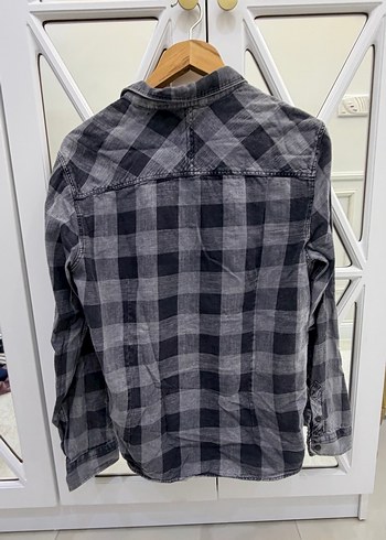 Gri Kareli Erkek Kot Gömlek - Görsel 5