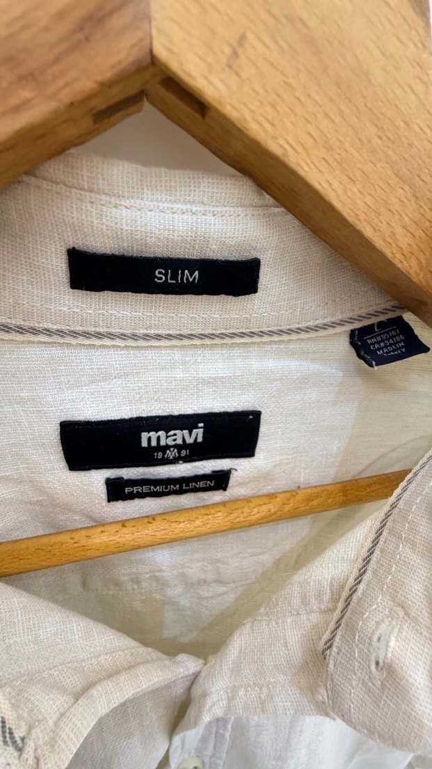 Erkek Beyaz Keten Uzun Kollu Gömlek - Görsel 4