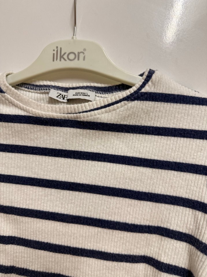 Zara marka Çizgili Uzun Kollu Triko Kadın Kazak - Görsel 2