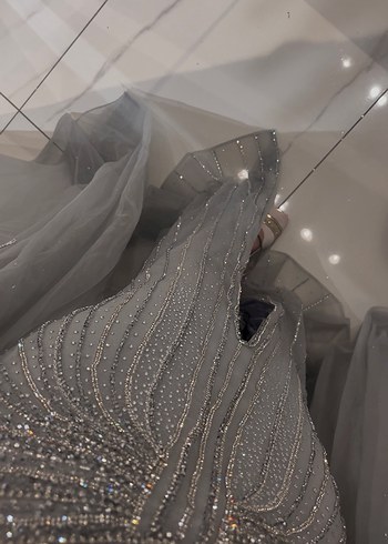 Romance Uzun Gri Nişan Elbisesi kuru temizleme yapıldı - Görsel 3