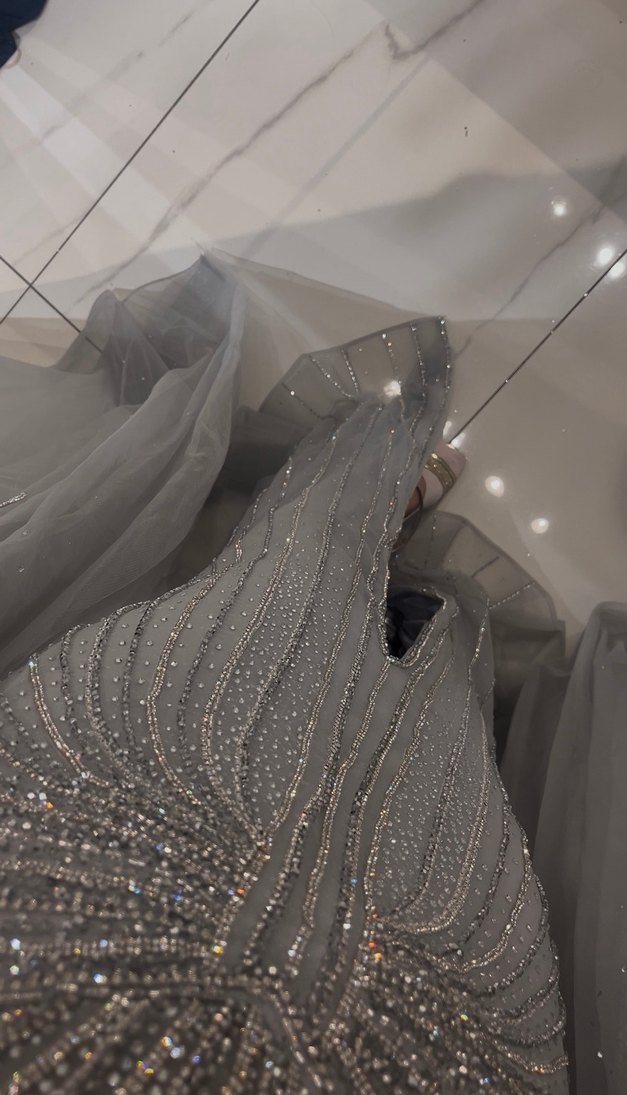 Romance Uzun Gri Nişan Elbisesi kuru temizleme yapıldı - Görsel 3