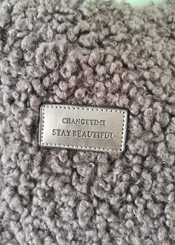 Gri Kürklü Kadın Günlük Çanta - Görsel 3