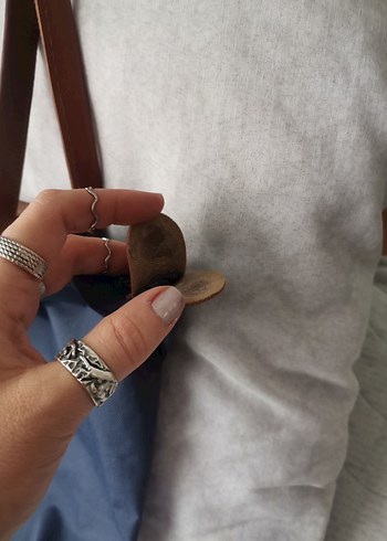 Taba Detaylı Lacivert Kol Çantası - Görsel 4