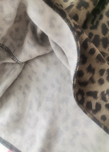 Leopar Desenli Uzun Saten Etek - Görsel 5
