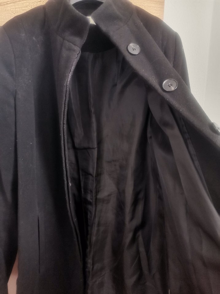 Dik Yaka Uzun Kaşe Kaban - Görsel 3