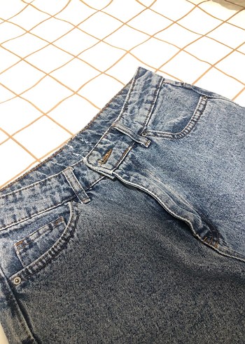 s Beden Gri Mavi Regular Fit Kadın Denim Pantolon