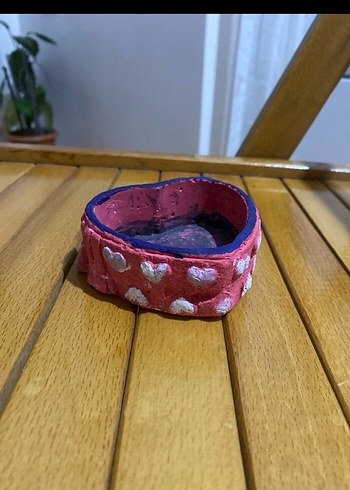 Pembe Kalp Desenli dekoratif takı kutusu