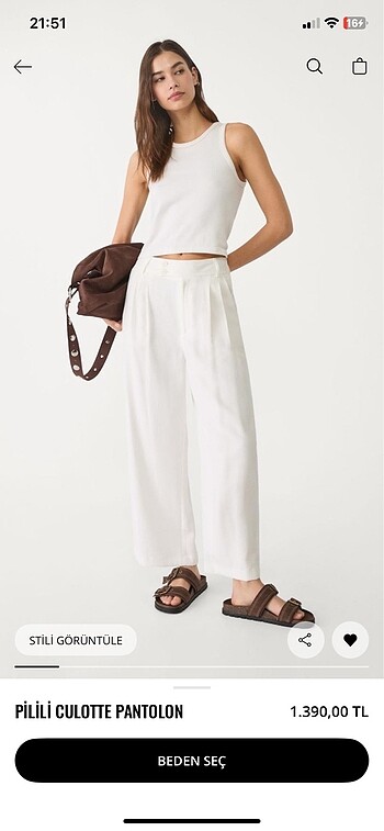 Stradivarius keten pantolon