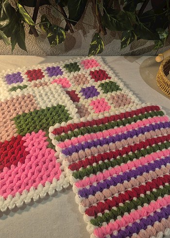 Pastel Renkli Örgü Banyo Süngeri - Görsel 2