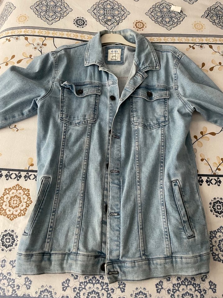 Düğmeli  Kot Denim Ceket 156-160 cm - Görsel 2
