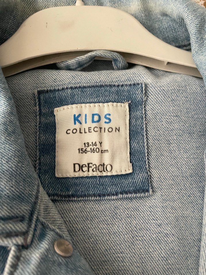 Düğmeli  Kot Denim Ceket 156-160 cm - Görsel 4