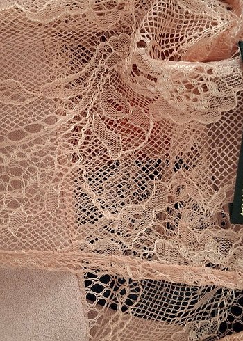 Dantel Detaylı Gülkurusu abiye - Görsel 3