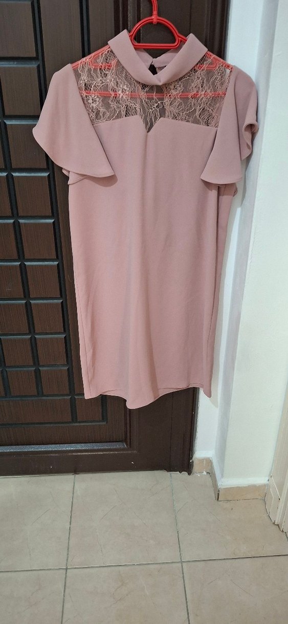 Dantel Detaylı Gülkurusu abiye - Görsel 4