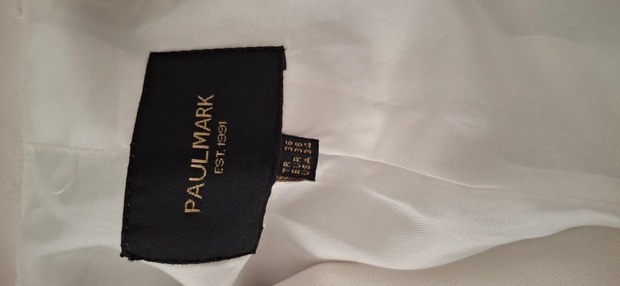 Düğmeli Beyaz Kadın Blazer Ceket - Görsel 3