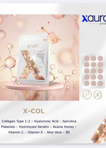 X-COL Kolajen ve Vitamin İçeren transdermal takviye