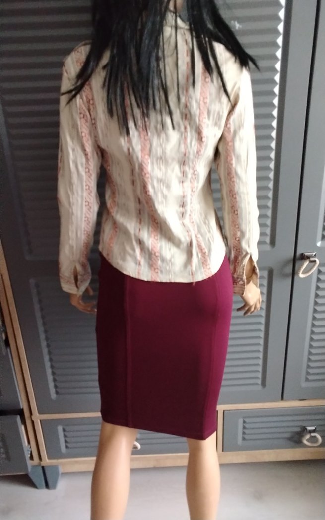 Bordo Midi Kalem Etek - Görsel 5