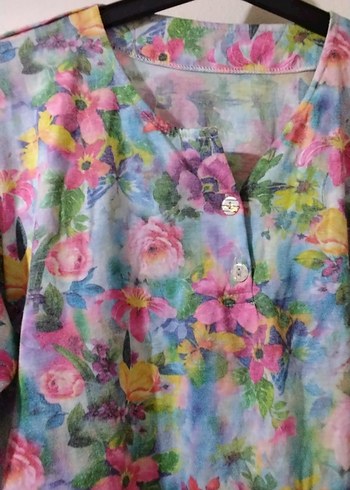 Bohem Tarz Uzun Kollu V Yaka bluz - Görsel 2