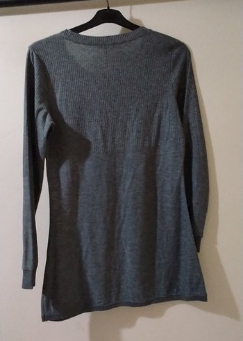 Gri Uzun Kollu Triko Kadın Kazak - Görsel 2