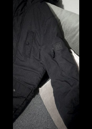 Düğmeli Siyah Erkek Midi Mont - Görsel 2