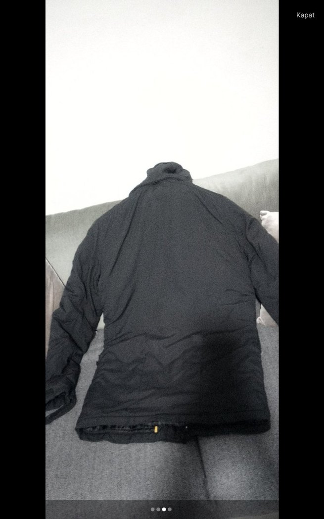 Düğmeli Siyah Erkek Midi Mont - Görsel 3
