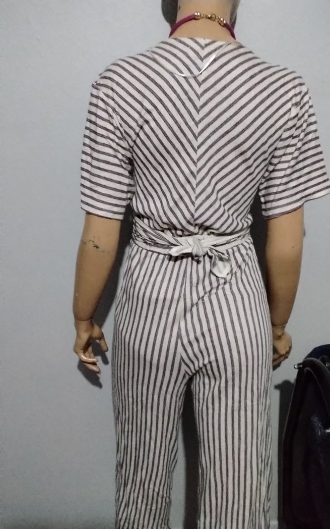 Gri Bohem Zebra Desenli Uzun Tulum - Görsel 4