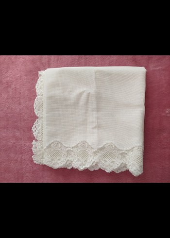 Nakışlı Beyaz Vintage masa örtüsü takımı - Görsel 2